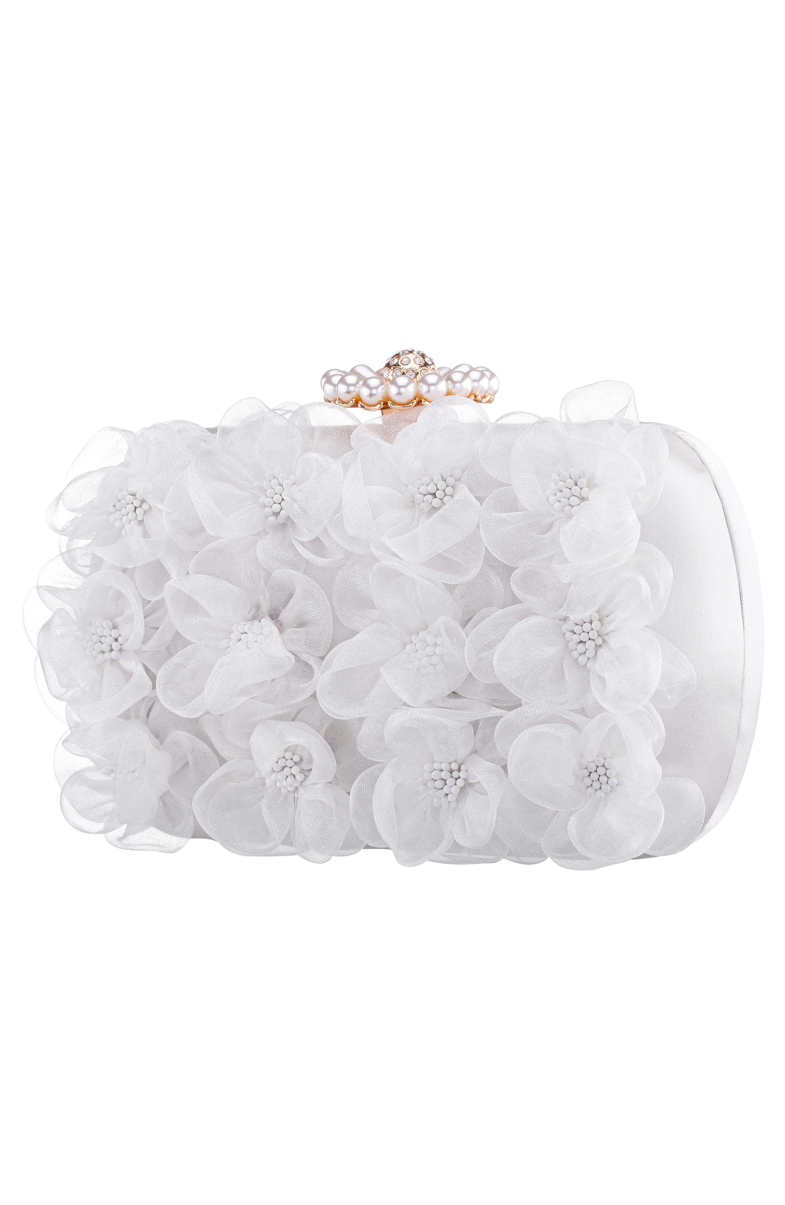 Nina Serenity Clutch, Alternate, color, White
