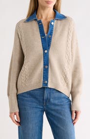 CYRUS Novelty Denim Trim Sweater