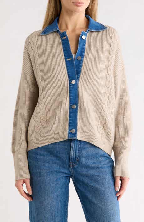 CYRUS Novelty Denim Trim Sweater