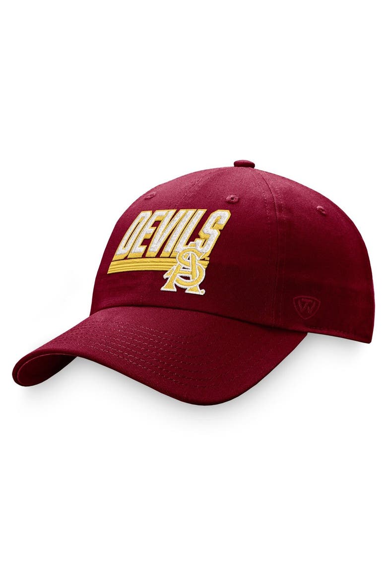 Men's Top of the World Maroon Arizona State Sun Devils Slice Adjustable Hat, Main, color, Maroon
