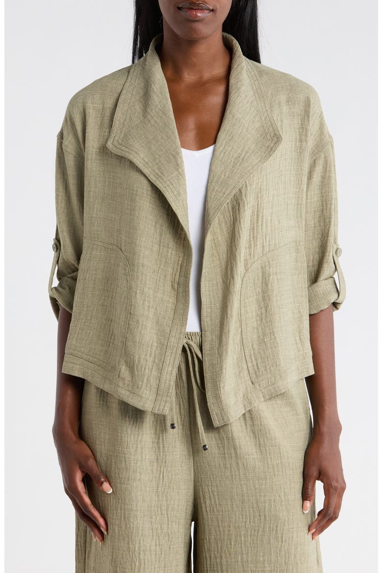 Textured Drape Jacket, Main, color, GREY/ SAGE