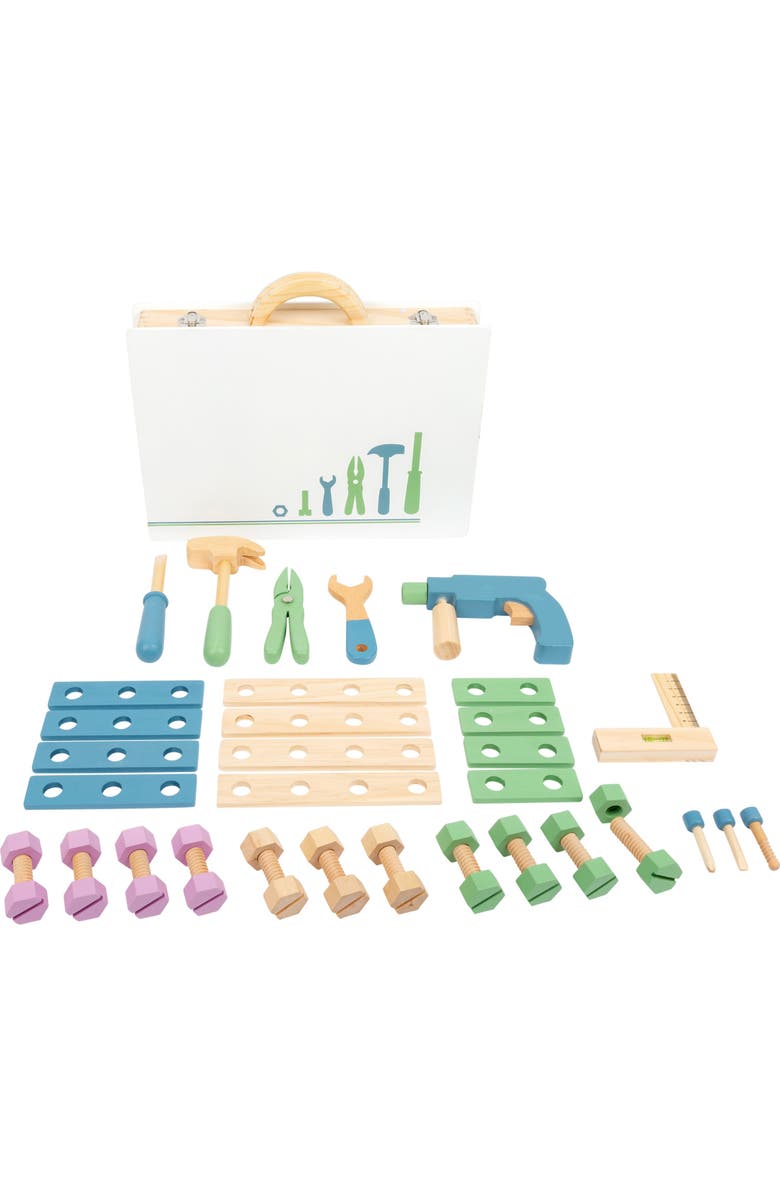 Legler USA Small Foot Wooden Toys Premium Nordic Toolbox Playset, Alternate, color, Multicolored