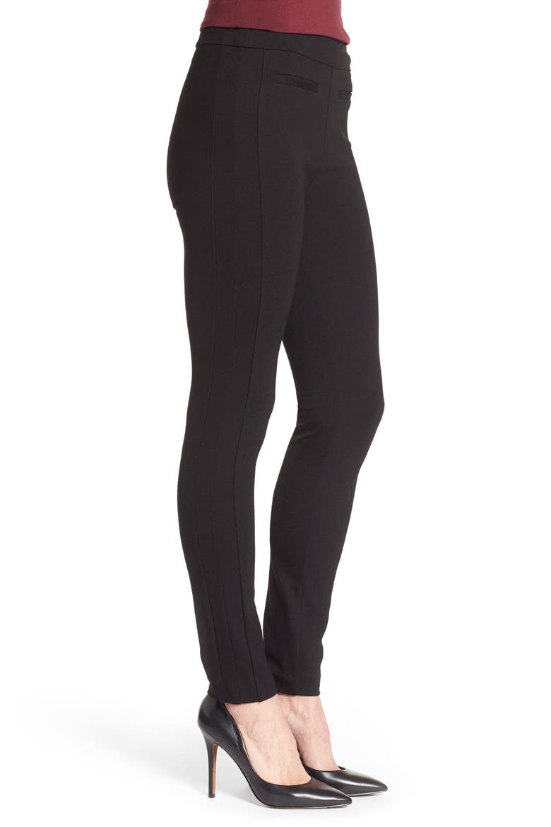 'Tower' Side Zip Ponte Skinny Pants, Alternate, color, BLACK