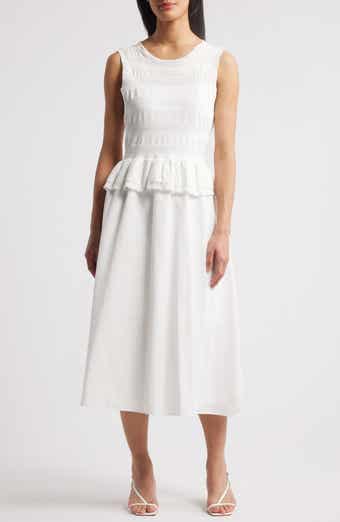 Julia Jordan Mixed Media Stretch Cotton Midi Dress