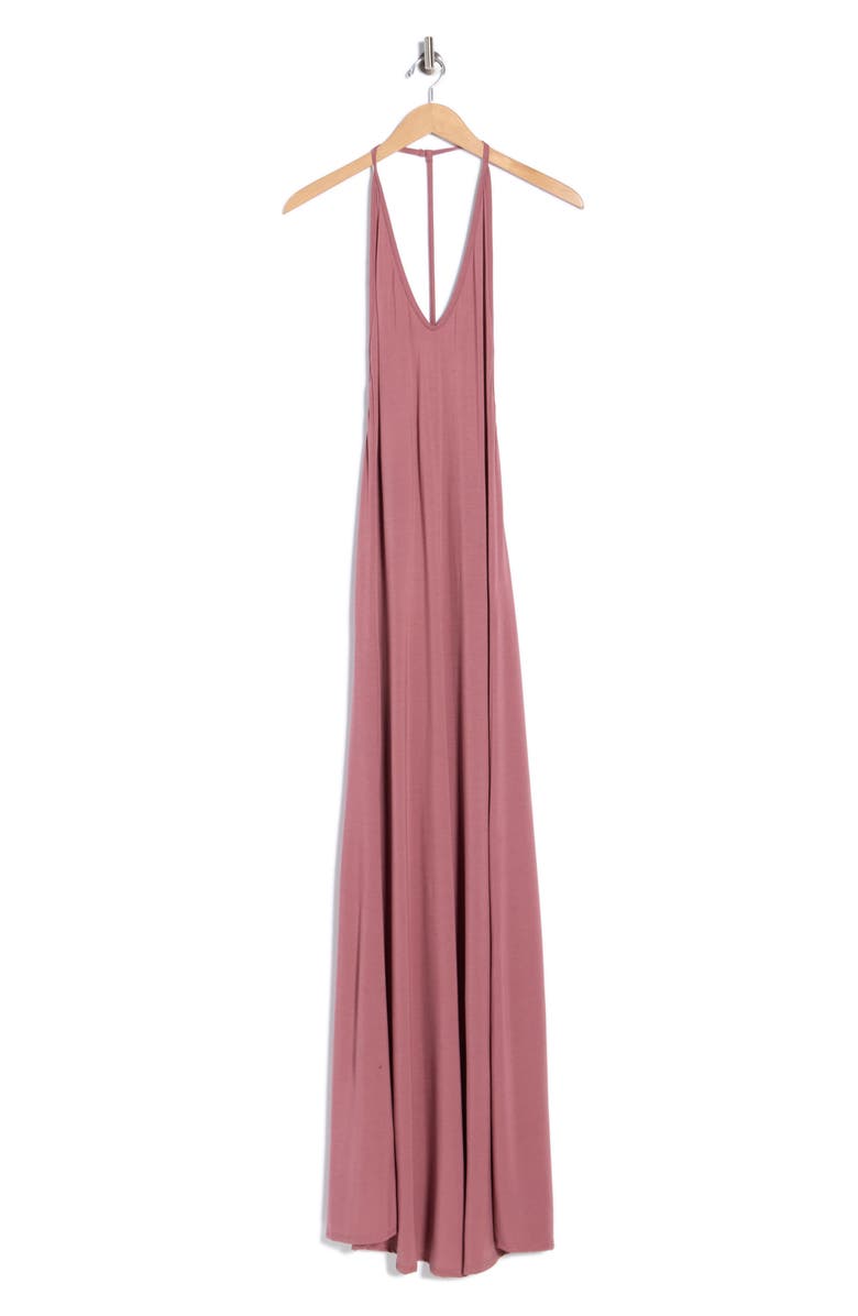 GO COUTURE Graceful Open Maxi Dress, Alternate, color, Dark Mauve Ponte