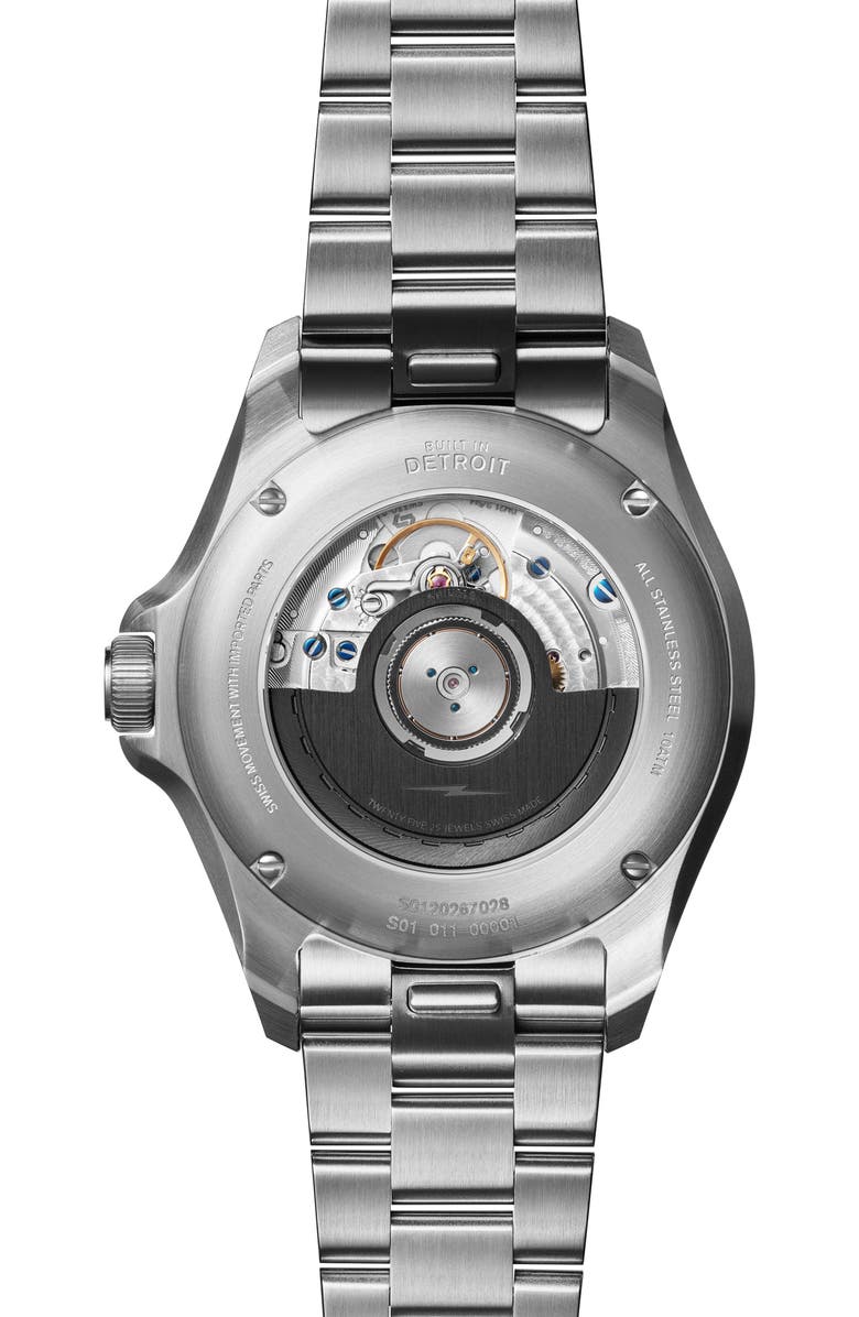 Shinola Monster GMT Automatic Bracelet & Webbing Strap Watch, 40mm, Alternate, color, Black