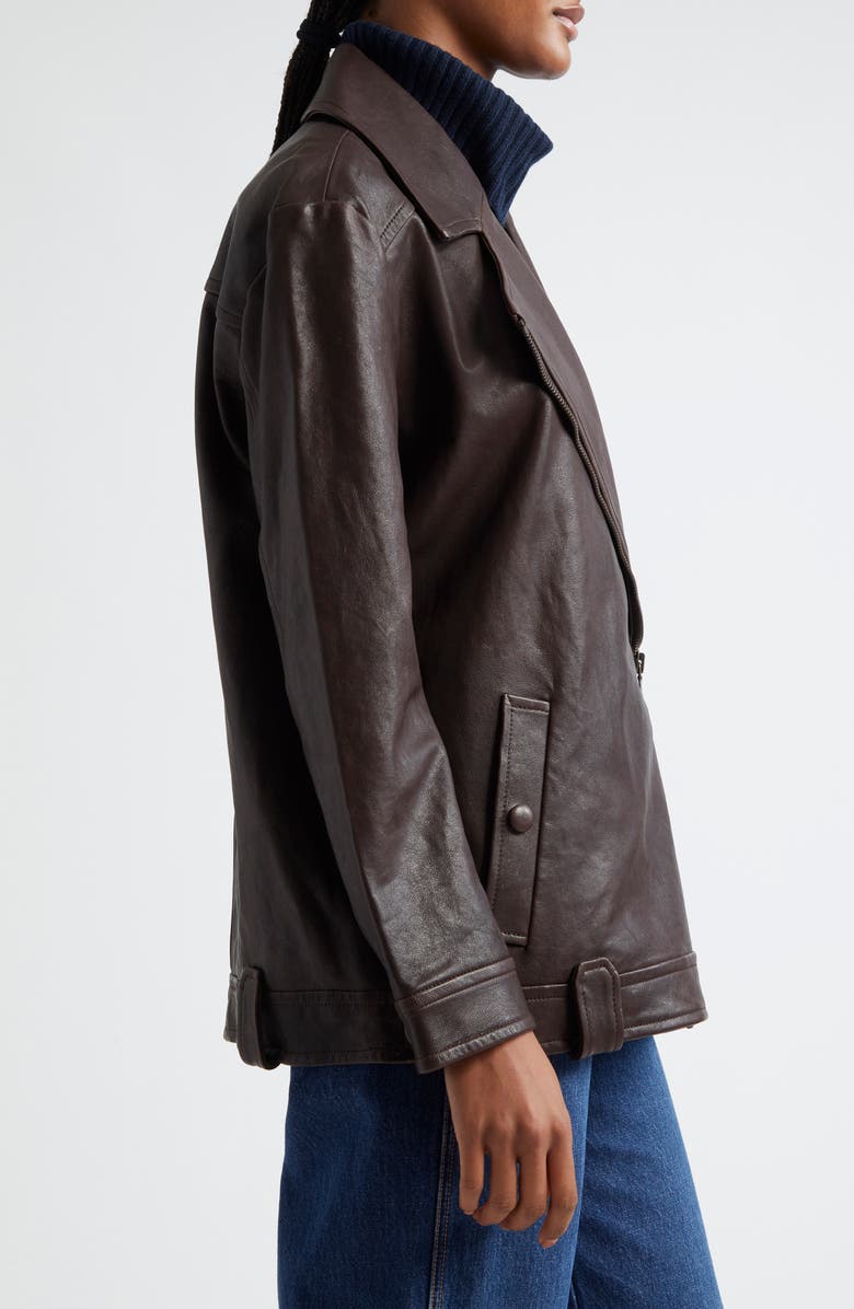 Veronica Beard Thandie Leather Dickey Jacket, Alternate, color,