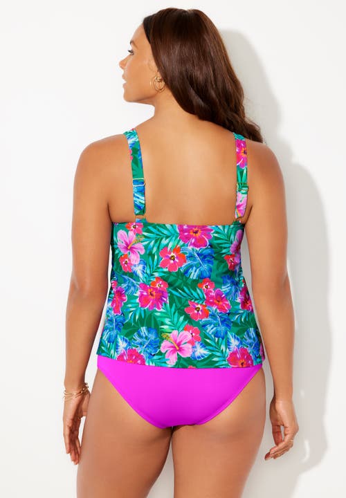 Swimsuits For All Flared Tankini Top In Green