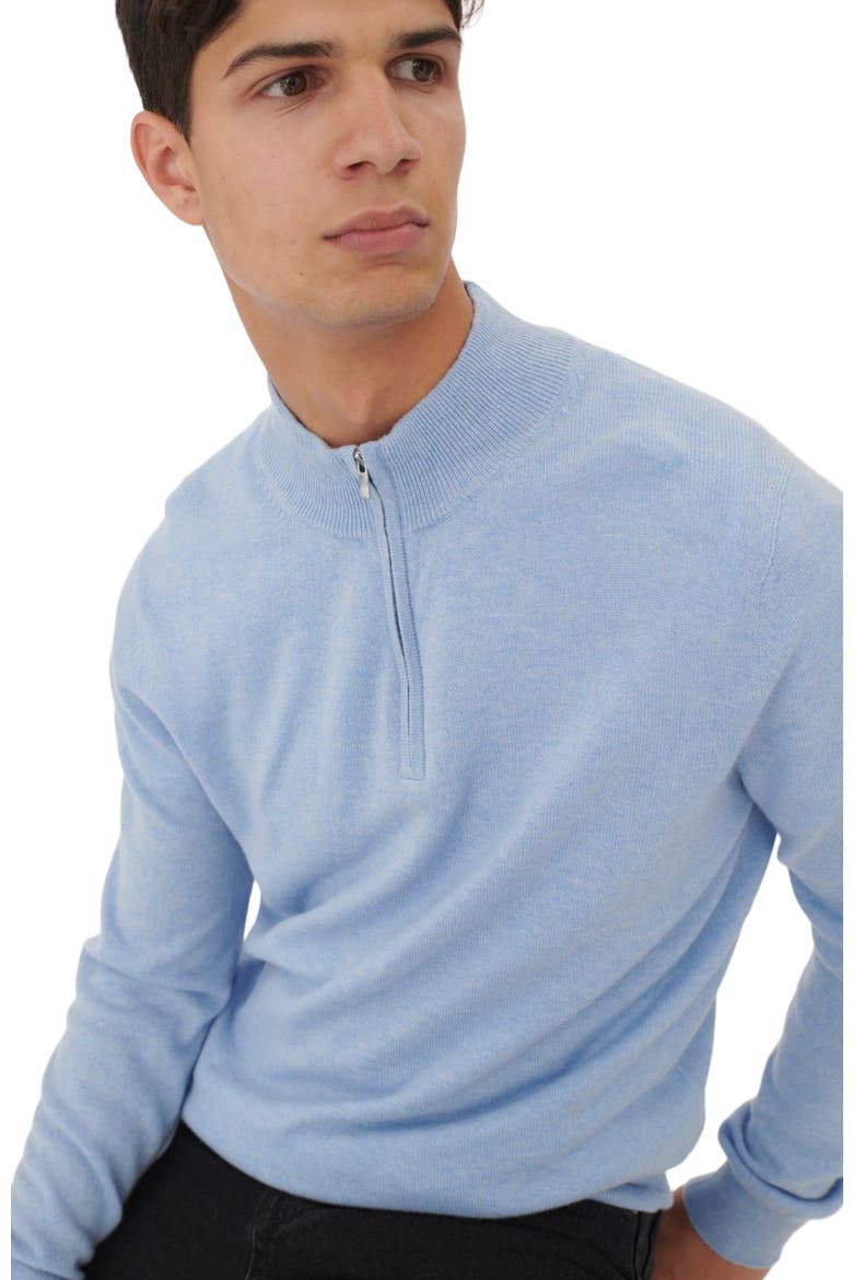 Essential Half-Zip Cashmere Sweater, Alternate, color, light blue