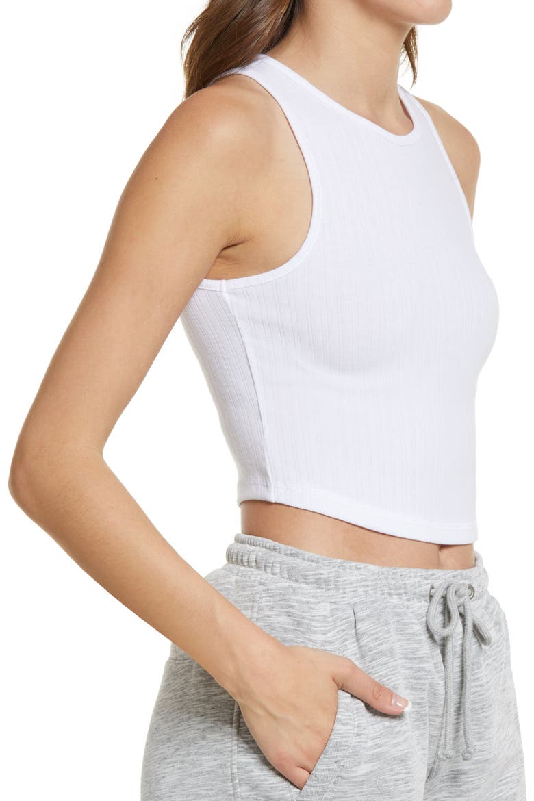Racer Tank Top, Alternate, color, WHITE