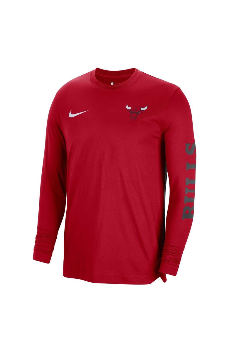 Nike Unisex Nike Red Chicago Bulls 2023/24 Authentic Pregame Long Sleeve Shooting Shirt, Alternate, color,