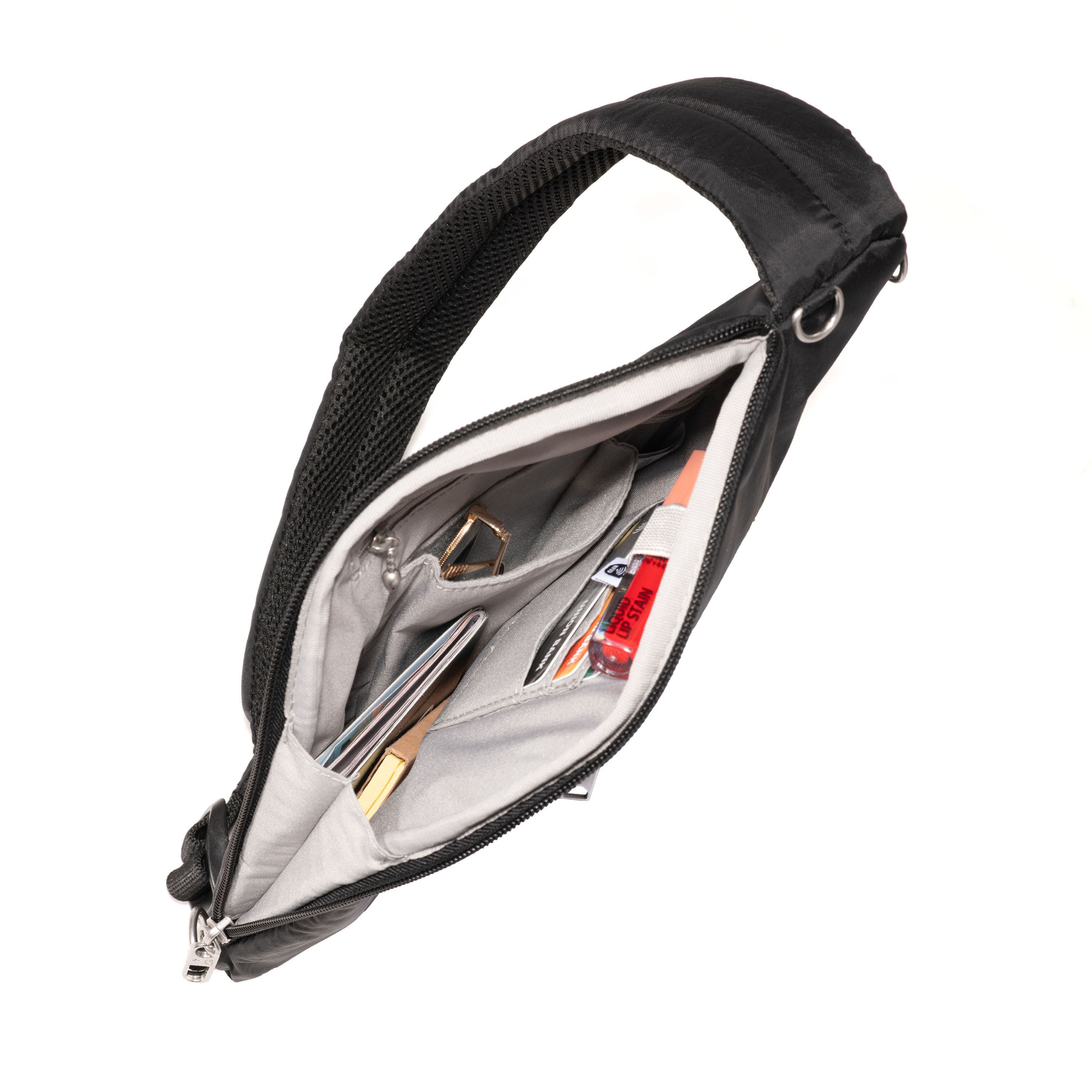 BAGGALLINI Securtex Anti-Theft Half Moon Sling, Alternate, color, Black