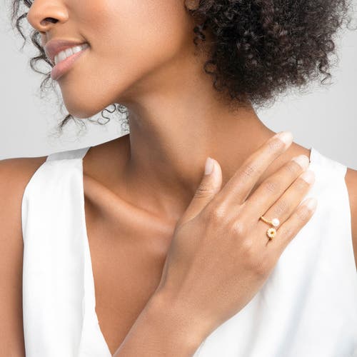 Zarux Pearl Rope Ring In Gold