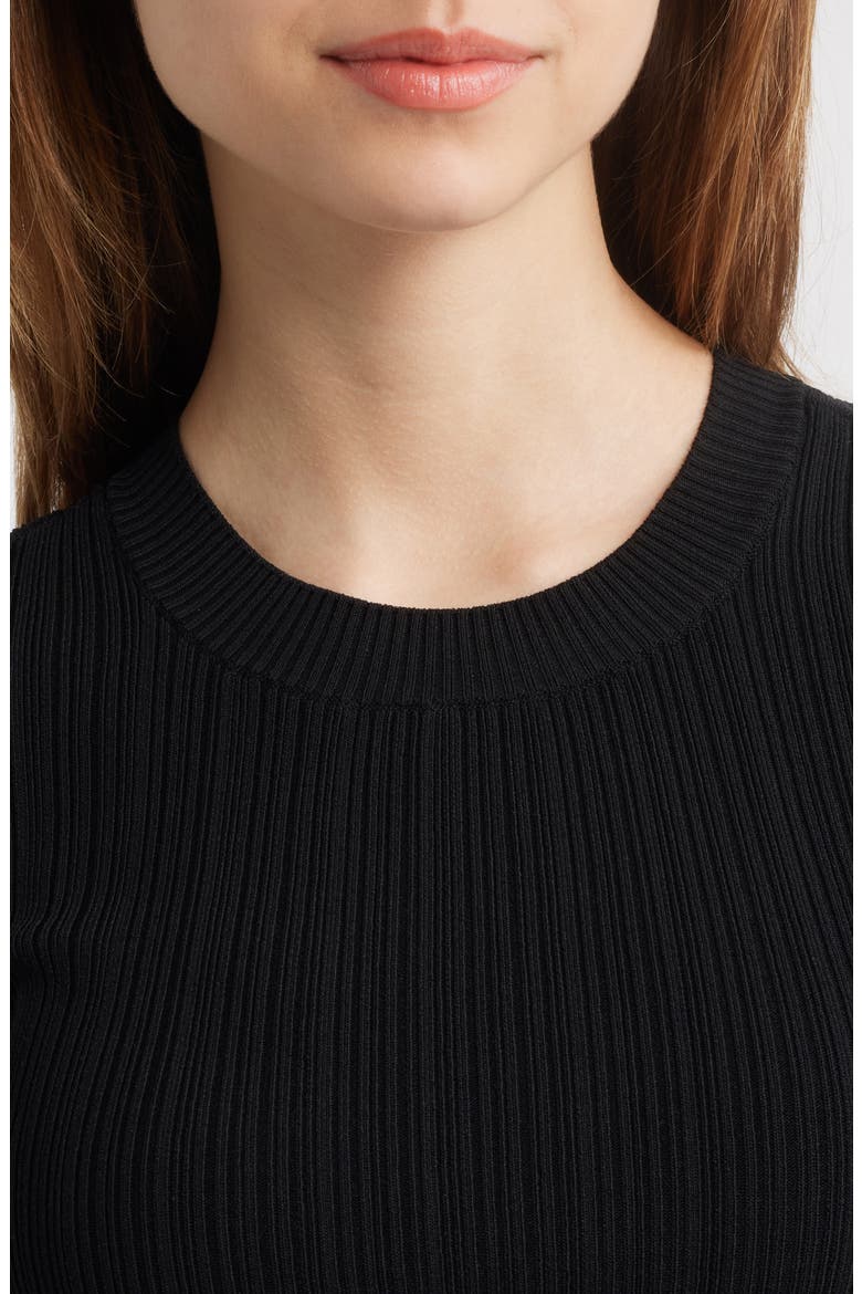 Aranea Rib Elbow Length Sweater, Alternate, color, BLACK