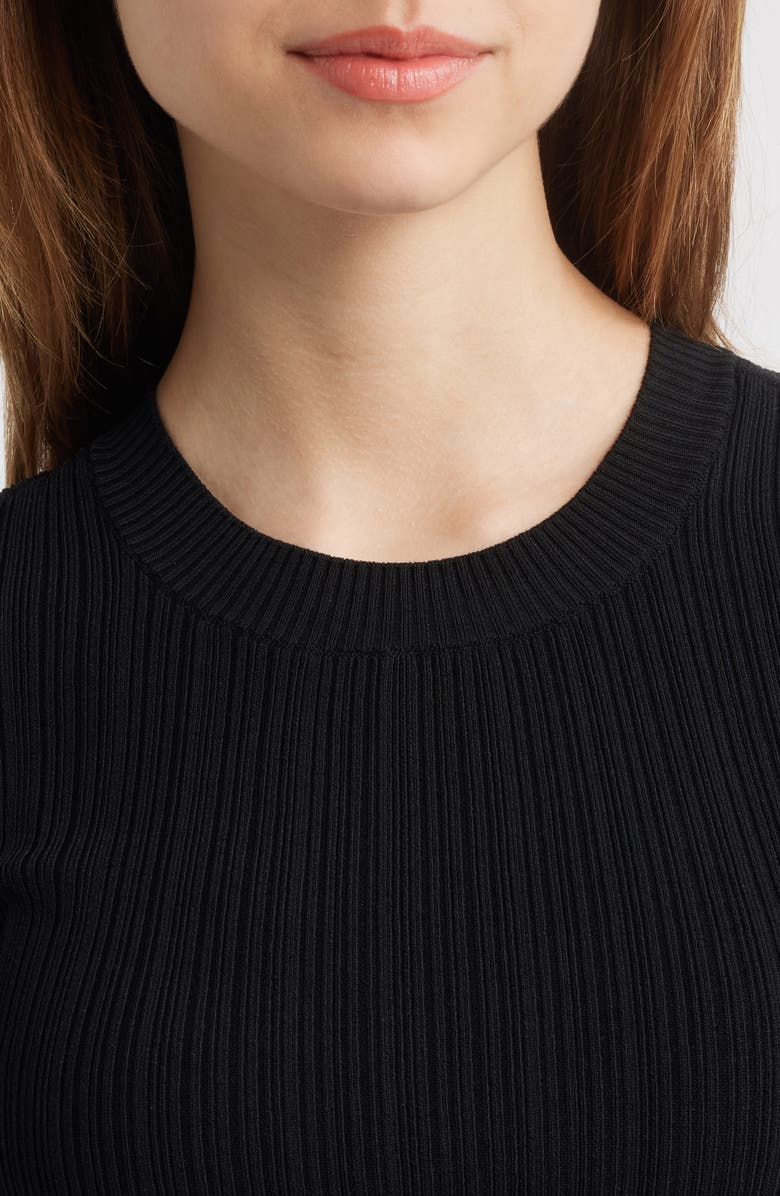 PAIGE Aranea Rib Elbow Length Sweater, Alternate, color, Black