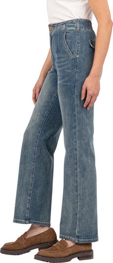 Fay Seamed High Waist Ankle Straight Leg Jeans