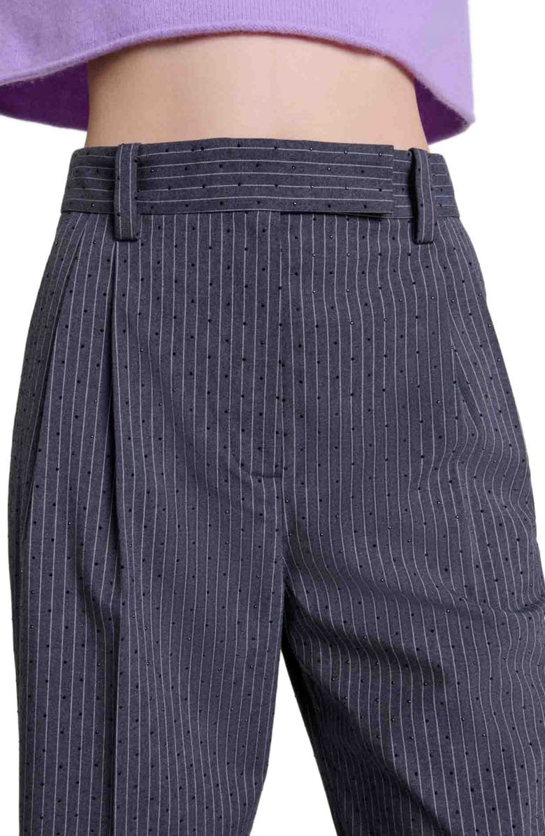 maje Rhinestone suit trousers, Alternate, color, 