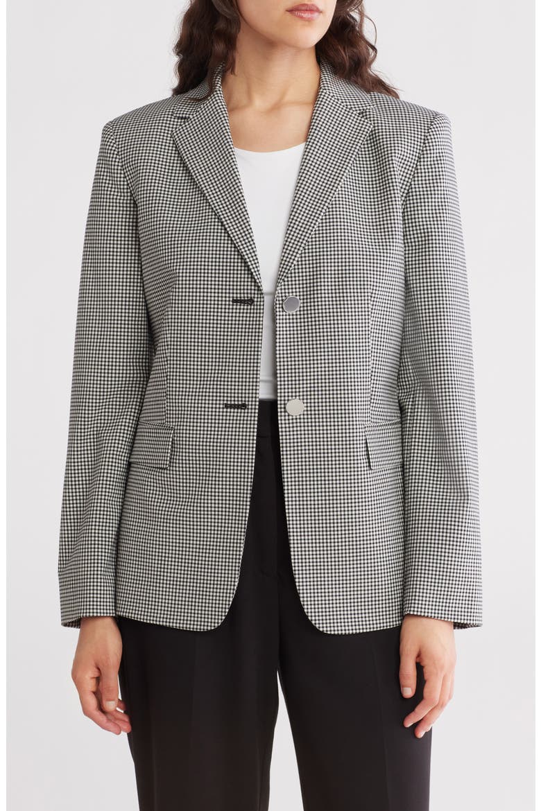Stretch Wool Slim Fit Blazer Jacket, Main, color, BLACK MULTI