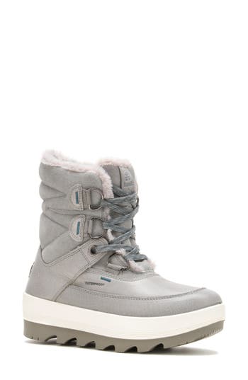 Kamik Celeste Faux Shearling Lined Waterproof Snow Boot In Gray