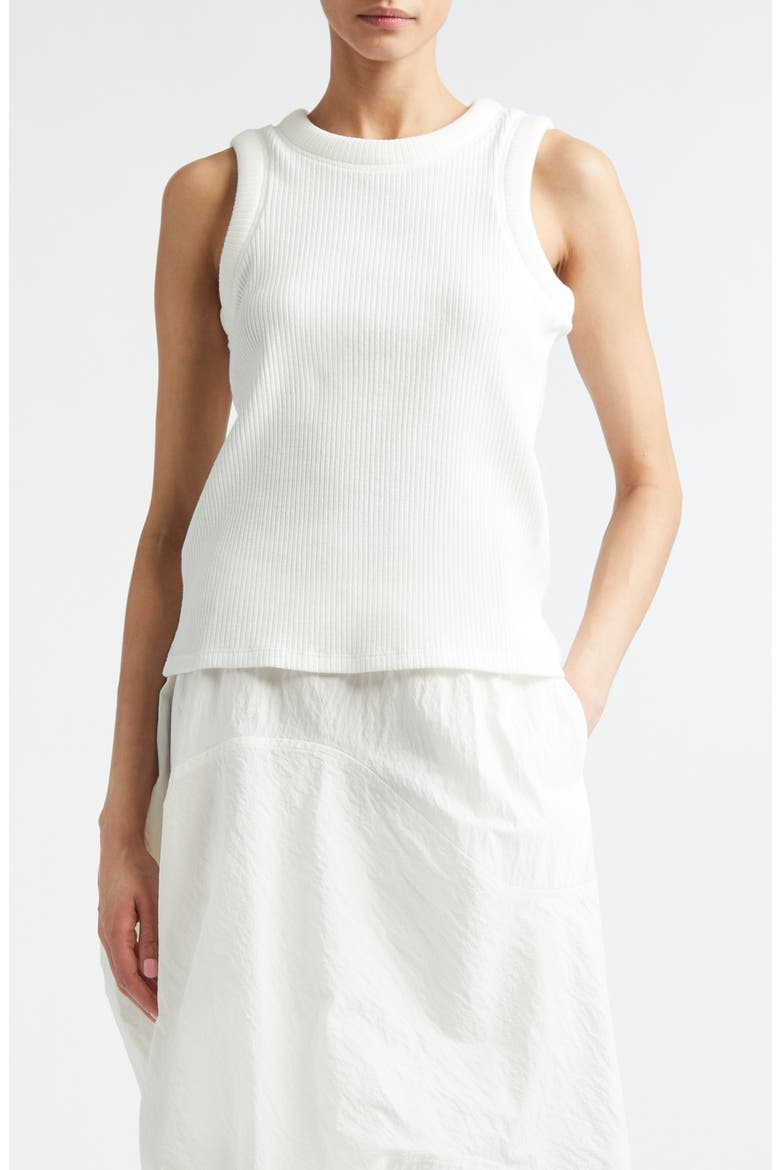 Circle Rib Tank, Main, color, WHITE