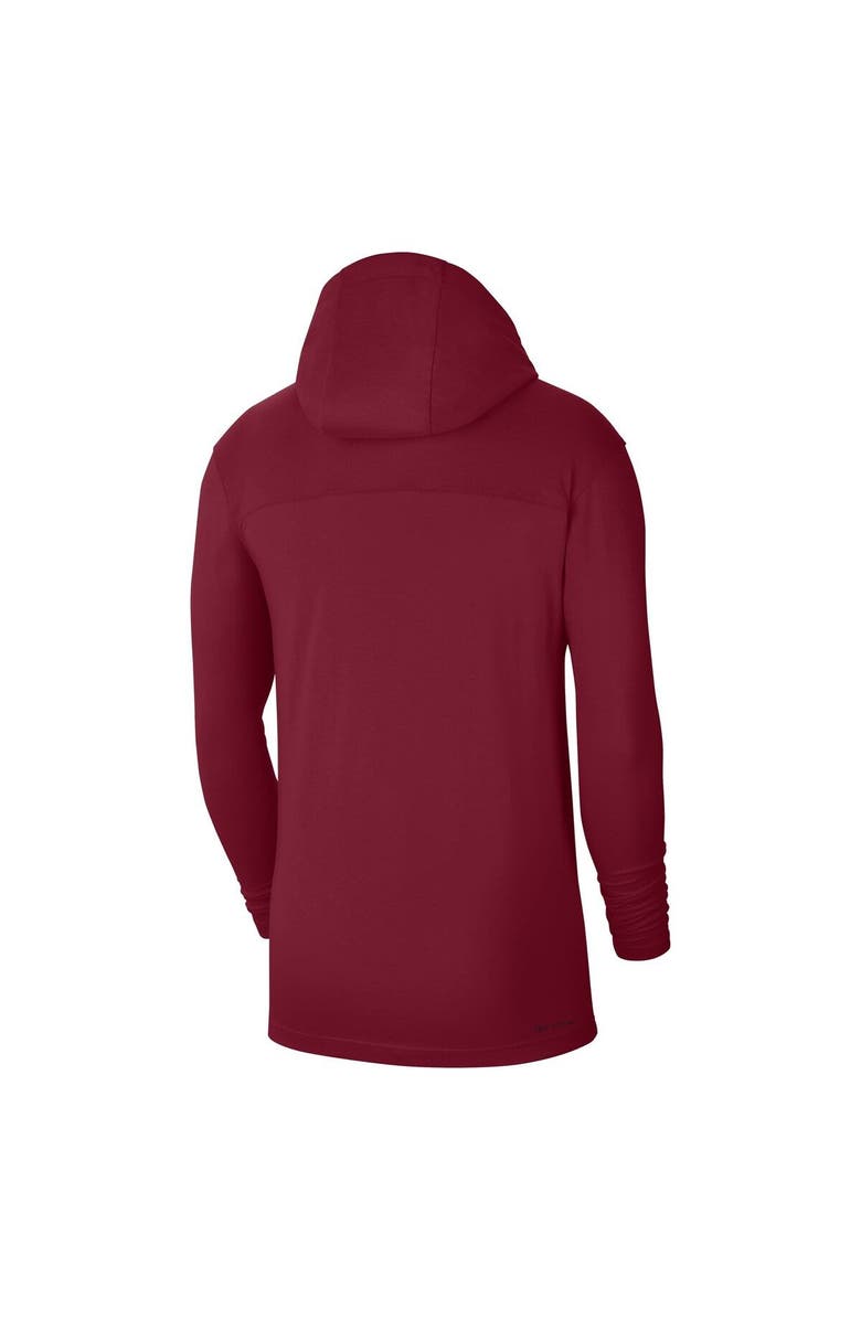 Nike Men's Nike Crimson Oklahoma Sooners Off-Field Performance Long Sleeve Hoodie T-Shirt, Alternate, color, 
