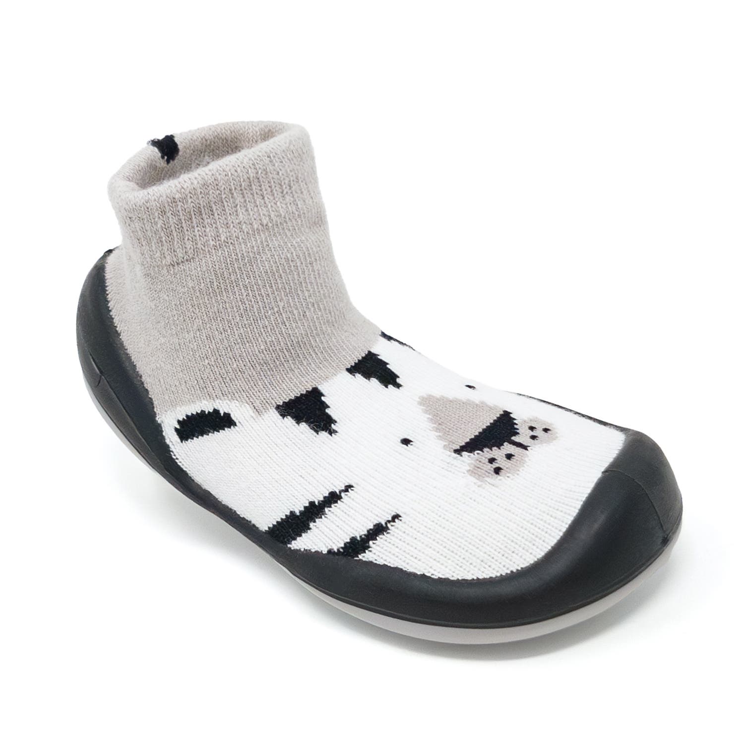 Komuello Toddler Boy Sock Shoes - White Tiger, Alternate, color, Black And White