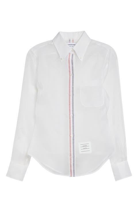 Silk Organza Button-Up Shirt