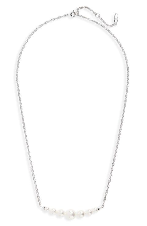 Faux Pearl Frontal Necklace