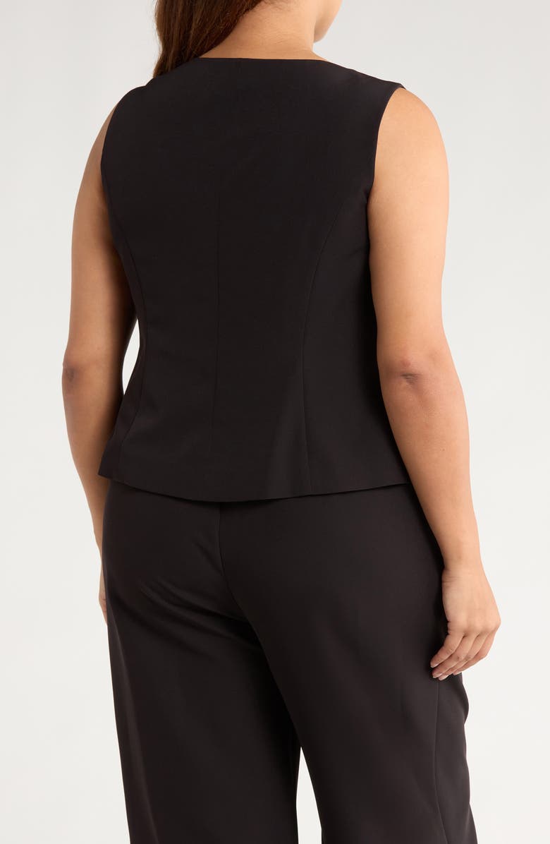 Gemma + Jane Hammered Button-Up Vest, Alternate, color, Black