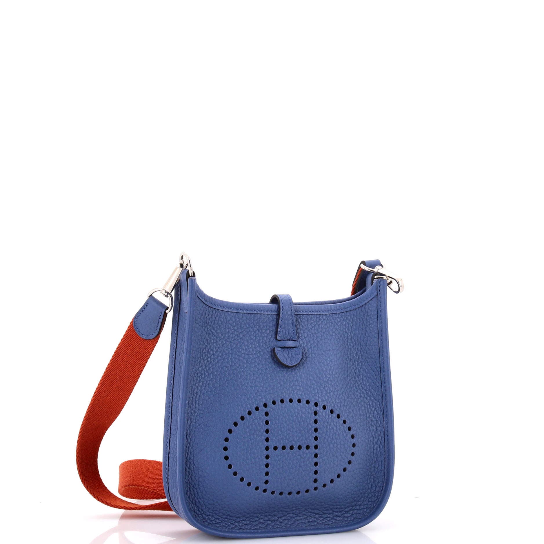 Pre-Owned Hermes Evelyne Bag Gen III Clemence TPM, Alternate, color, Bleu Agate