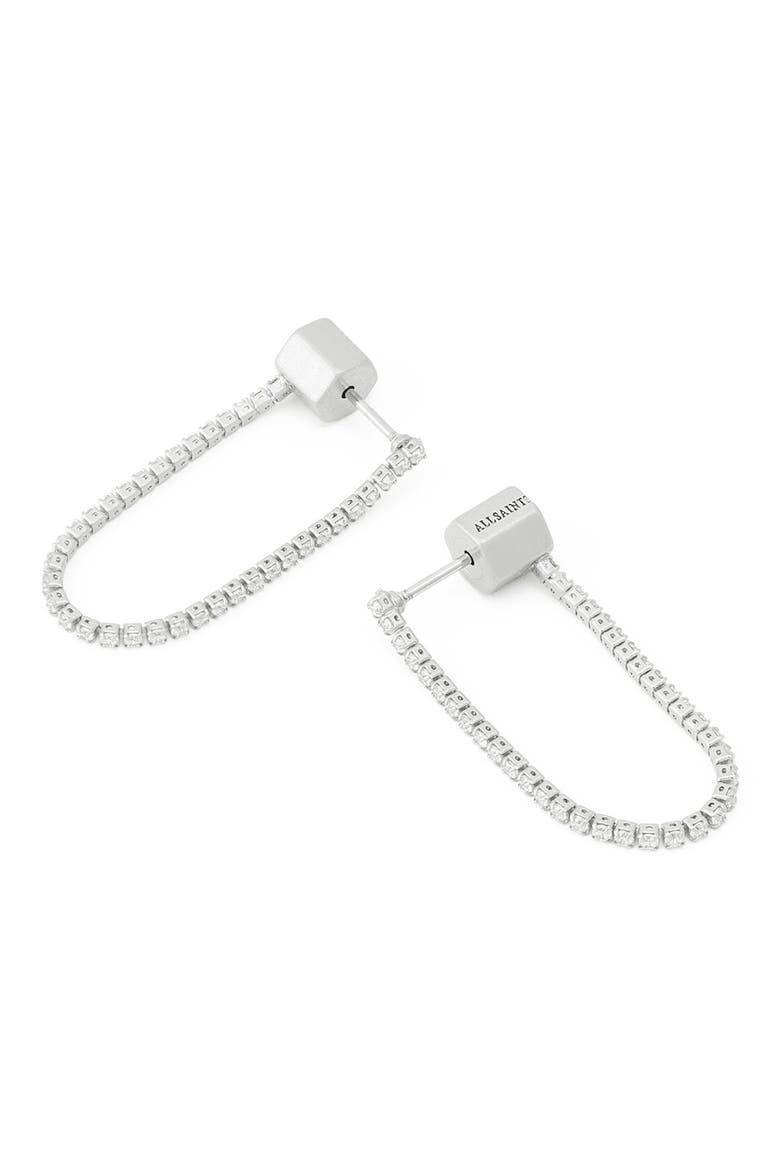 Crystal Front to Back Earrings, Alternate, color, CRYSTAL/ WARM SILVER