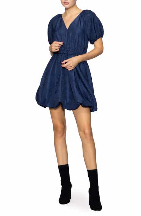 MELLODAY Tie Waist Bubble Minidress