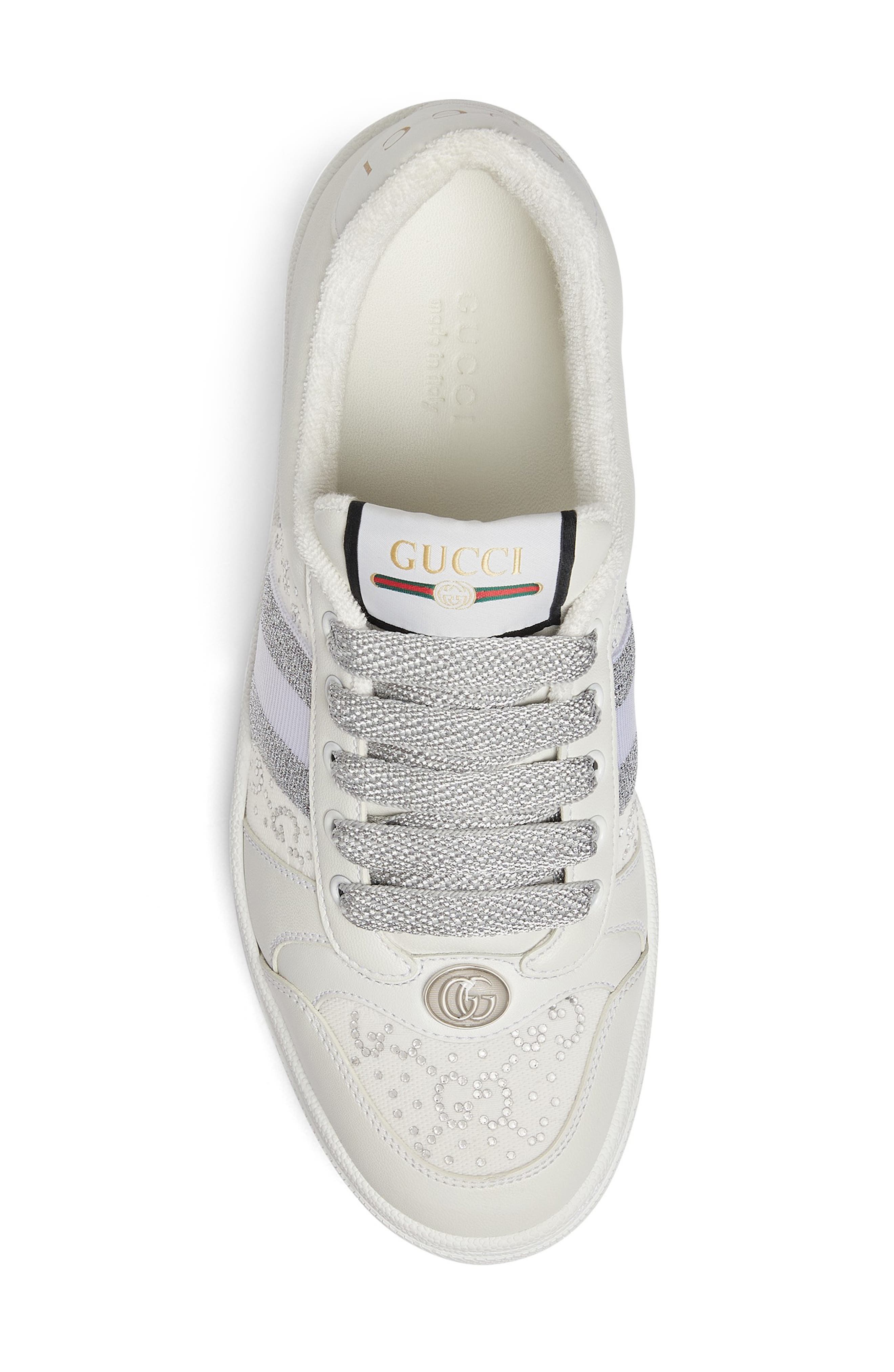 Gucci Screener Sneaker, Alternate, color, White/ Silver