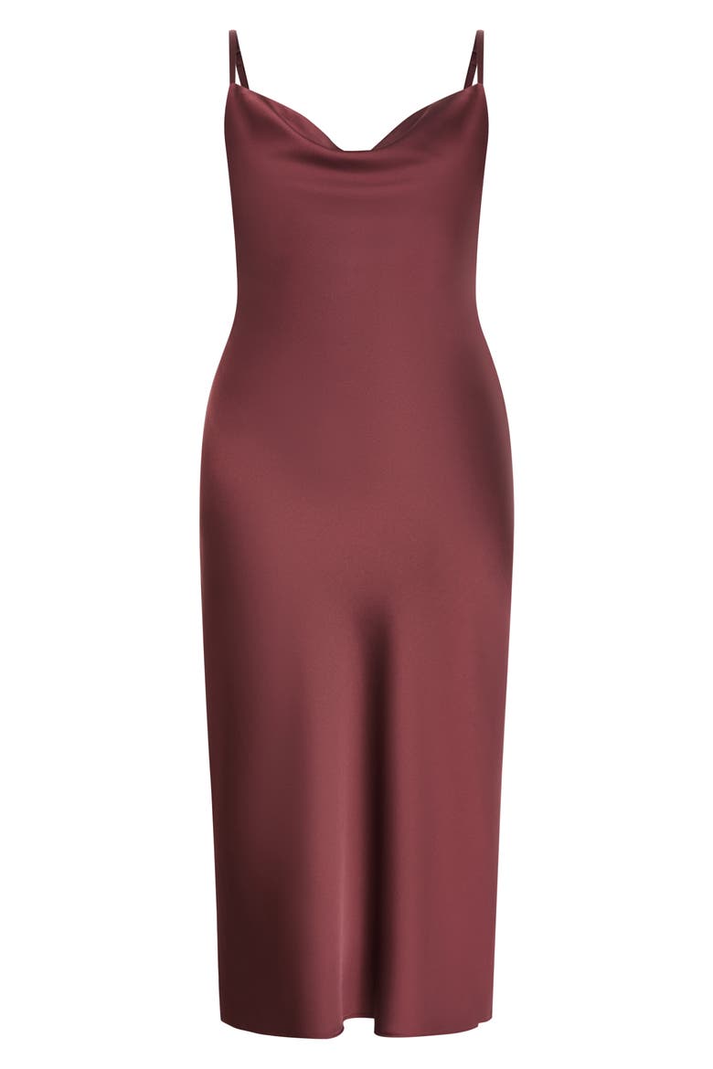 Satin Slipdress, Alternate, color, CHOCOLATE CHERRY