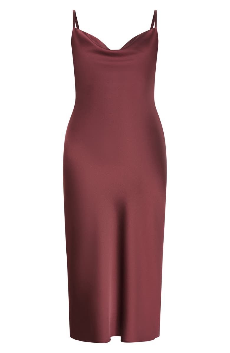 City Chic Satin Slipdress, Alternate, color, Chocolate Cherry