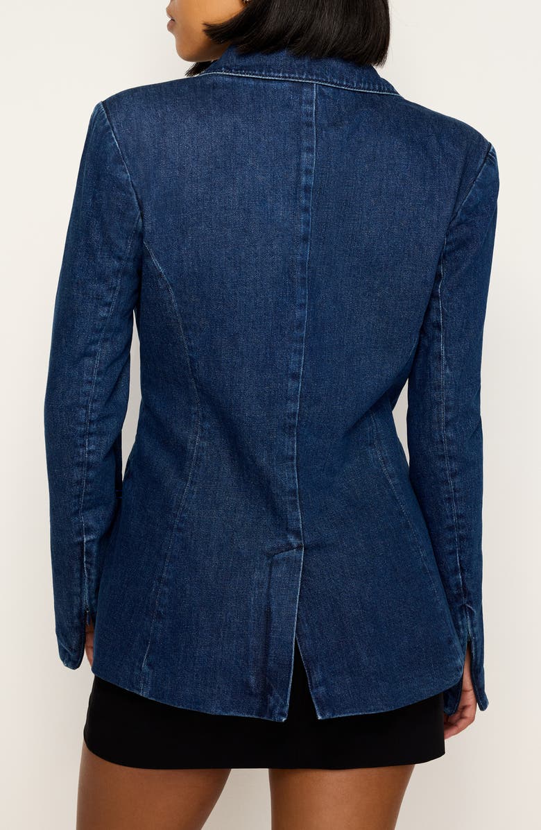 Good American Sculpted Denim Blazer, Alternate, color, Indigo758