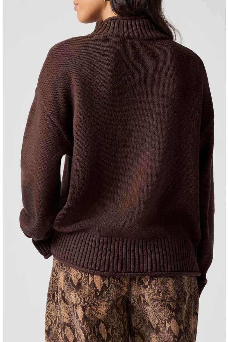 Roll With It Mock Neck Sweater, Alternate, color, CANYON BROWN