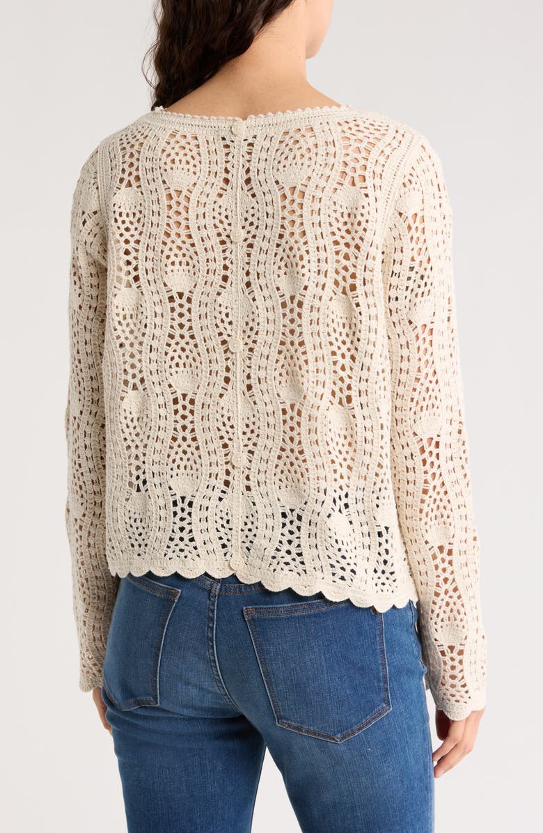 Adrianna Papell Pointelle Sweater, Alternate, color, 