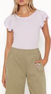 Petal & Pup Betsy Flutter Sleeve Ribbed Tee