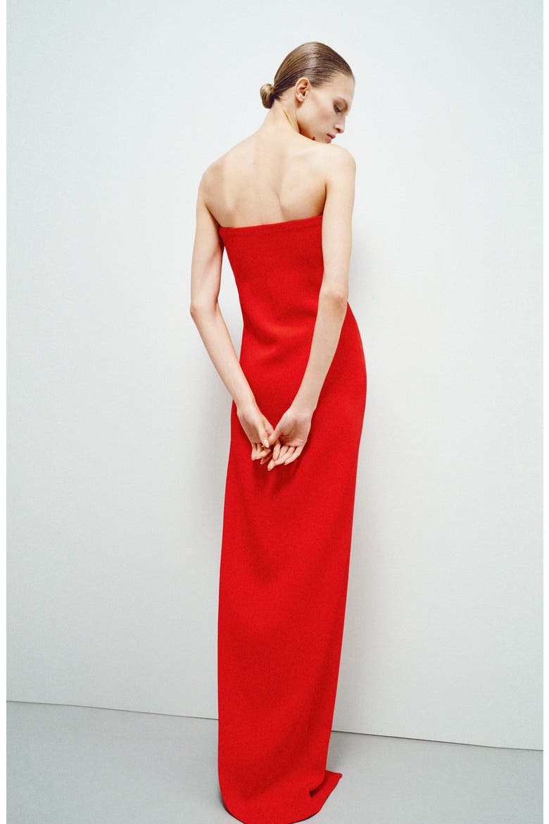 Asymmetric Strapless Dress, Alternate, color, RED