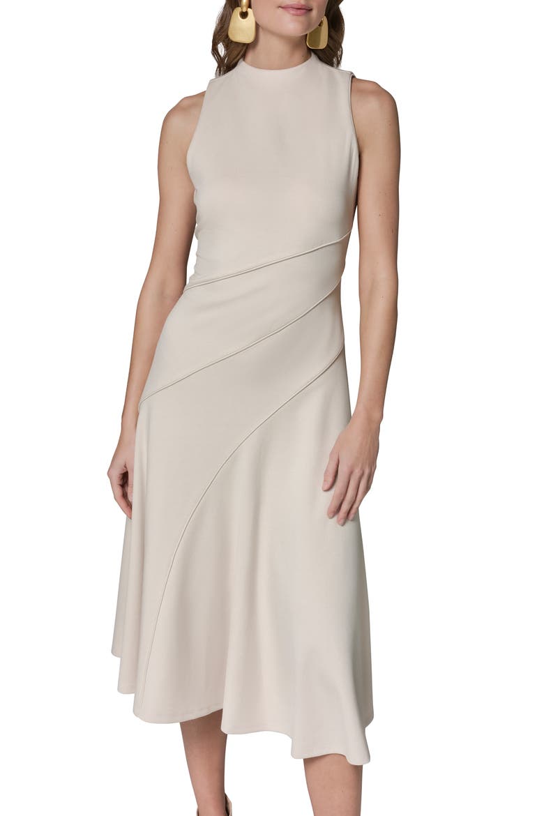 Sleeveless Fit & Flare Midi Dress, Alternate, color, VELLUM