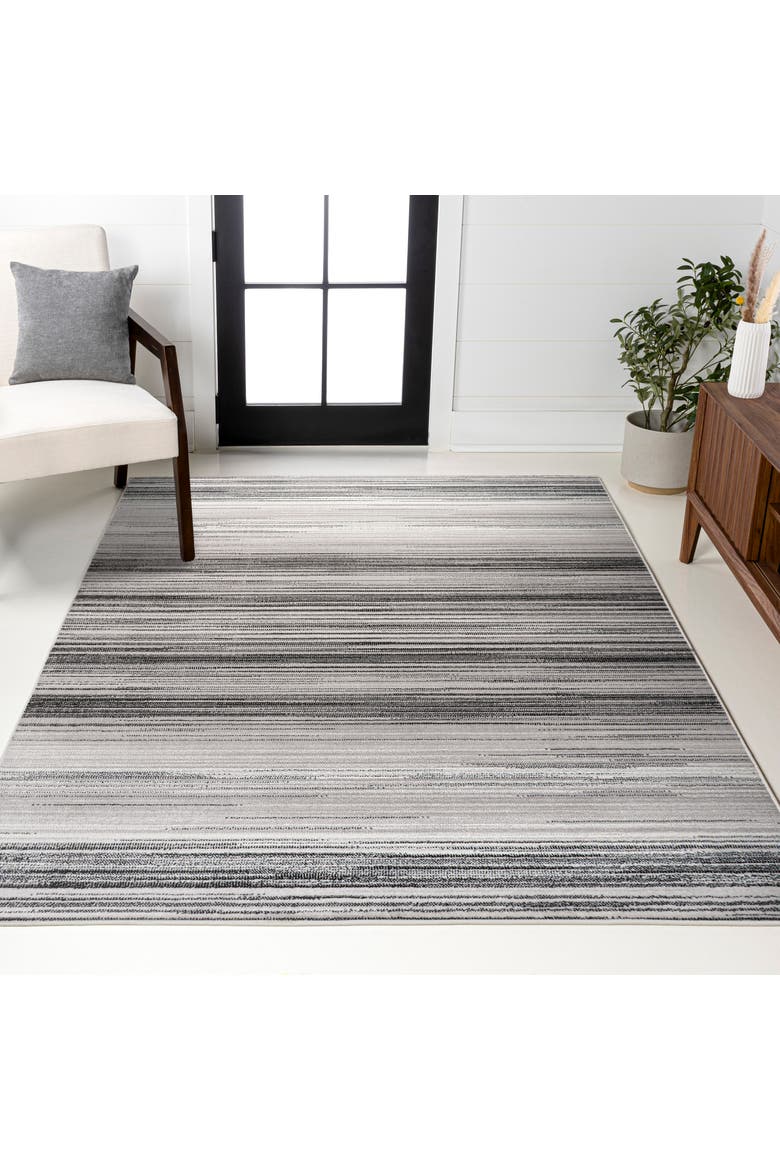 Austin Gradient Striped Area Rug, Alternate, color, Gray/Black