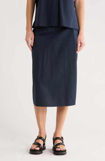 Linen Blend Slip Skirt