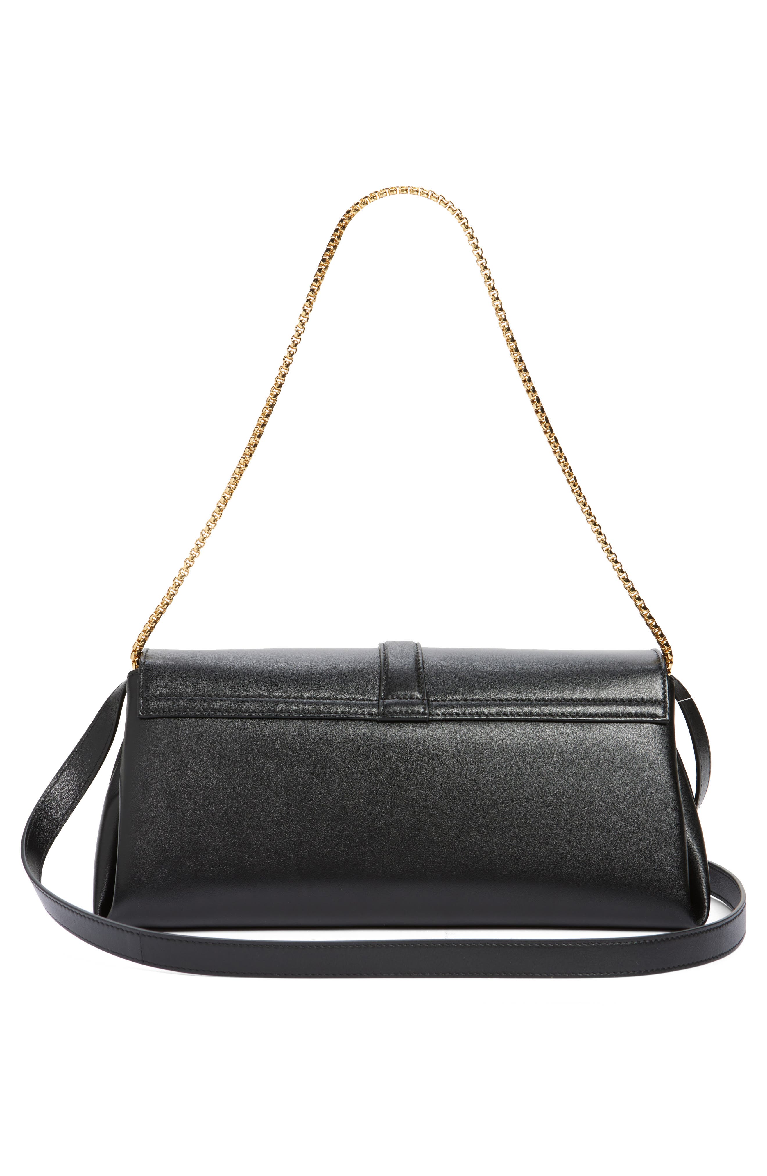 FERRAGAMO Medium Front Flap Leather Crossbody Bag, Alternate, color, Nero