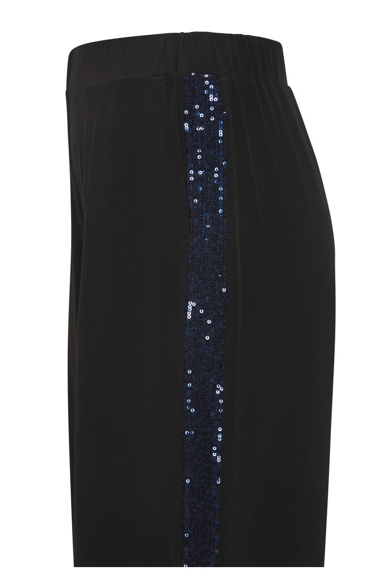 Sequin Trim Wide Leg Pants, Alternate, color, Black & Blue