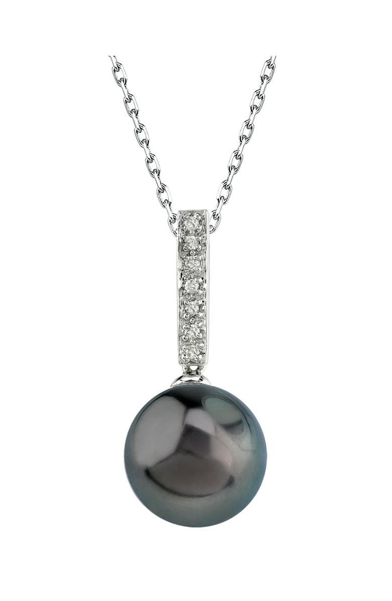 The Pearl Source Tahitian South Sea Pearl Dangling Diamond Pendant, Main, color, White Gold