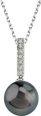 The Pearl Source Tahitian South Sea Pearl Dangling Diamond Pendant