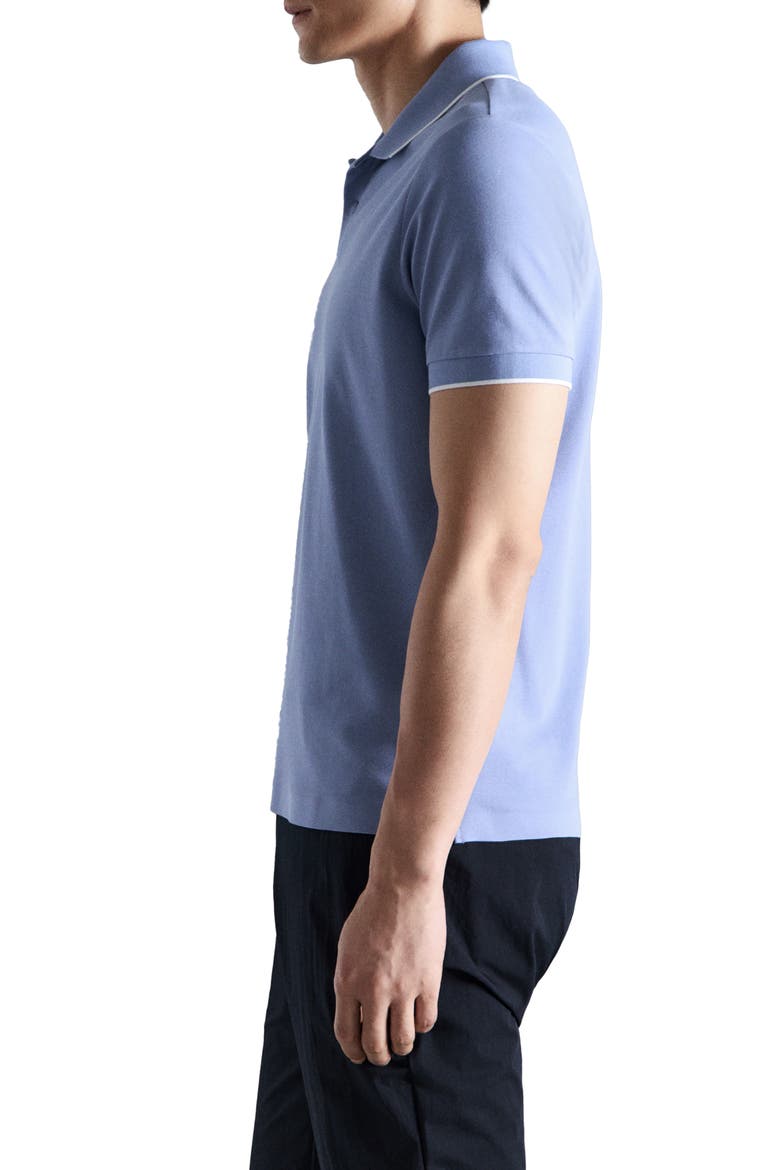 Comfort Stretch Tipped Piqué Polo, Alternate, color, CHINA BLUE