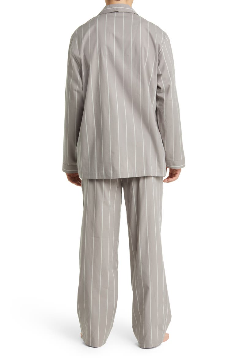 Men's Cotton Poplin Pajamas, Alternate, color, GREY FROST NANCY STRIPE