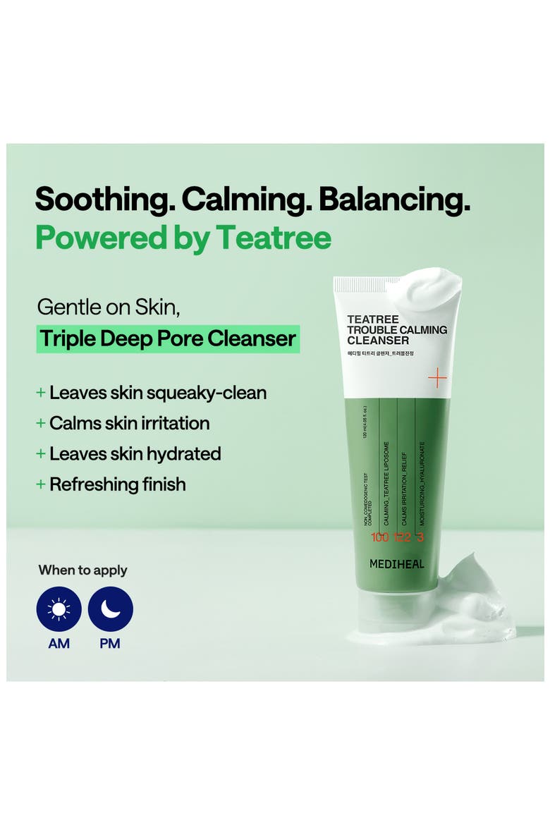 Teatree Trouble Calming Cleanser, Alternate, color, DARK GREEN